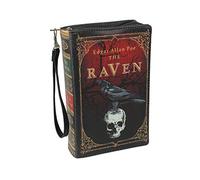 Things2Die4 Black Vinyl The Raven Book Handbag Novelty Clutch Purse Crossbody Bag Edgar Allen Poe