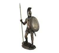Things2Die4 Bronzed Spartan Warrior with Spear and Hoplite Shield Statue