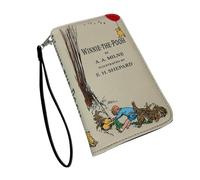 Things2Die4 Womens Bifold Wallet Winnie the Pooh Book Style in Textured Vinyl with Removable Wrist Strap, RFID Blocking, 7 X 4.25 Inches, Beige Exterior and Black Interior Finish
