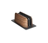 Thingy Club Adjustable Wooden Vertical Laptop Stand - Non-Slip Laptop & Tablet Holder for MacBook, Surface, Gaming Laptops, iPad & More (Walnut Black, Dual Slot)