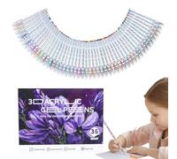 Think Acrylic - Acrylic Gel Pens, 1mm Acrylic Gel Paint) | 36 Coloured Fast Drying Ink, Soft Writing Stationery 36 Colors to Draw, Scrapbook