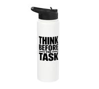 Think Before the Task Workplace Safety Culture Campaign Gift Stainless Steel Insulated Water Bottle