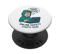 Think Before You Click - Cybersecurity Awareness PopSockets Adhesive PopGrip