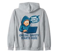Think Before You Click - Cybersecurity Awareness Zip Hoodie