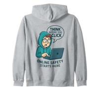 Think Before You Click - Cybersecurity Awareness Zip Hoodie