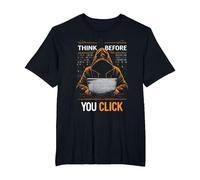 Think Before You Click Cybersecurity T-Shirt, Men's Big and Tall, Black, 5X Tall