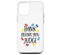 Think Before You Judge Autism Awareness Jigsaw Puzzle Pieces Case for iPhone 12/12 Pro