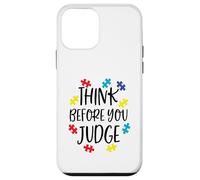 Think Before You Judge Autism Awareness Jigsaw Puzzle Pieces Case for iPhone 12 mini