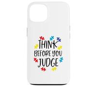 Think Before You Judge Autism Awareness Jigsaw Puzzle Pieces Case for iPhone 13