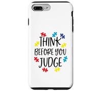 Think Before You Judge Autism Awareness Jigsaw Puzzle Pieces Case for iPhone 7 Plus/8 Plus