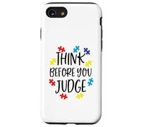 Think Before You Judge Autism Awareness Jigsaw Puzzle Pieces Case for iPhone SE (2020) / 7/8