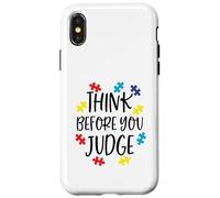 Think Before You Judge Autism Awareness Jigsaw Puzzle Pieces Case for iPhone X/XS