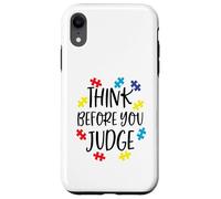 Think Before You Judge Autism Awareness Jigsaw Puzzle Pieces Case for iPhone XR