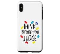 Think Before You Judge Autism Awareness Jigsaw Puzzle Pieces Case for iPhone XS Max
