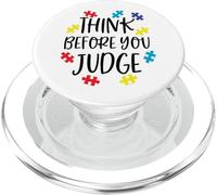 Think Before You Judge Autism Awareness Jigsaw Puzzle Pieces PopSockets PopGrip for MagSafe