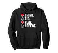 Think Bid Play Repeat Bridge Player Card Game Pullover Hoodie