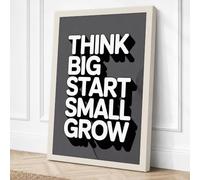 Think Big Start Small Grow Canvas Wall Art Print 18x12 Inch