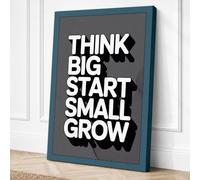 Think Big Start Small Grow Canvas Wall Art Print 18x12 Inch (46 x 30 cm)