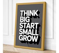 Think Big Start Small Grow Canvas Wall Art Print 24x16 Inch