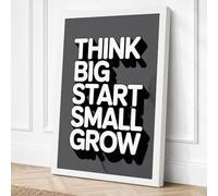 Think Big Start Small Grow Canvas Wall Art Print 24x16 Inch