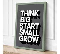 Think Big Start Small Grow Canvas Wall Art Print 24x16 Inch (61 x 41 cm)