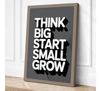 Think Big Start Small Grow Canvas Wall Art Print 24x16 Inch (61 x 41 cm)