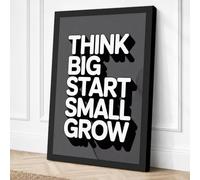 Think Big Start Small Grow Canvas Wall Art Print 30x20 Inch