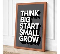 Think Big Start Small Grow Canvas Wall Art Print 36x24 Inch