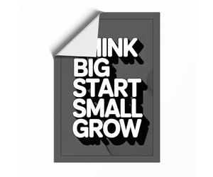 Think Big Start Small Grow Typography Unframed Wall Art Print A2 (59.4×42cm), Wall Decor for Living Room, Bedroom, Office & Home, Art Gift