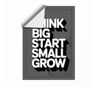 Think Big Start Small Grow Typography Unframed Wall Art Print A3 (42×29.7cm), Wall Decor for Living Room, Bedroom, Office & Home, Art Gift