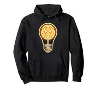 Think Brain Light Bulb Idea Inspirational Abstract Pullover Hoodie