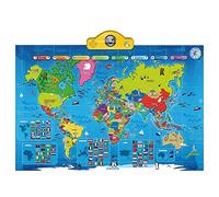 Think Gizmos Best Learning i-Poster Talking World Map TG661 - Push, Learn and Discover over 1000 facts about our World - Interactive Home Learning Teaching Toy Gift For Boys & Girls Aged 5,6,7,8,9,10
