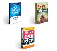 Think & Grow Rich, The Richest Man In Babylon and As A Man Thinketh (Paperback) :- Motivational books for wealth, Classic English Novel | Combo of 3 Novels