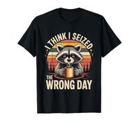 Think I Slept The Wrong Day Raccoon Coffee Value Graphic T-Shirt