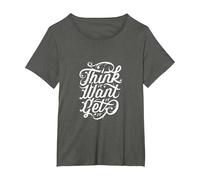 Think It Want It Get It Funny Motivation Go Get It T-Shirt, Women's Plus, Asphalt Grey, 4X