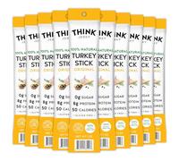 Think Jerky, All-Natural Turkey Sticks (1 Ounce 10 Sticks) Sugar Free, Gluten Free, GMO Free, Nitrates Free, Keto Friendly, Paleo, High Protein, Low Carb