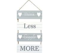 Think Less, Giggle More' Hanging Slatted Sign