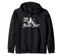Think Like a Black Belt Martial Arts Sparring Karate Zip Hoodie