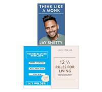 Think Like a Monk, The Resolution Rebellion & 12 1/2 Rules For Living 3 Books Collection Set