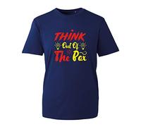 Think Out of The Box T-Shirt, Funny Retro Men's Women's Joke Novelty Gift Unisex Kids Adults Tee Top (Navy, L)