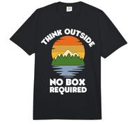 Think Outside No Box Required Funny Camping Tee with Scenery Comfort Colors Adult Heavyweight T-Shirt