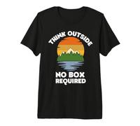 Think Outside No Box Required Funny Camping Tee with Scenery Premium T-Shirt