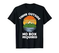 Think Outside No Box Required Funny Camping Tee with Scenery T-Shirt