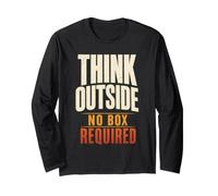Think Outside No Box Required Hiking Hiker Gift Retro Long Sleeve T-Shirt