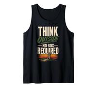Think Outside No Box Required Hiking Hiker Gift Retro Tank Top