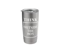 Think Outside the Box Blue Sky Thinking Funny Slogan Stainless Steel Insulated Tumbler