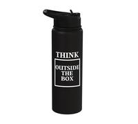 Think Outside the Box Blue Sky Thinking Funny Slogan Stainless Steel Insulated Water Bottle