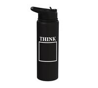 Think Outside The Box - Blue Sky Thinking - Funny Slogan Stainless Steel Insulated Water Bottle