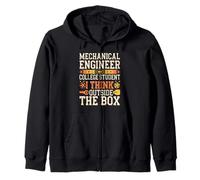 Think Outside the Box Engineering Humor Zip Hoodie