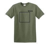 Think Outside The Box | Men's | T-Shirt Funny | TOP TEE(Military Green,M)